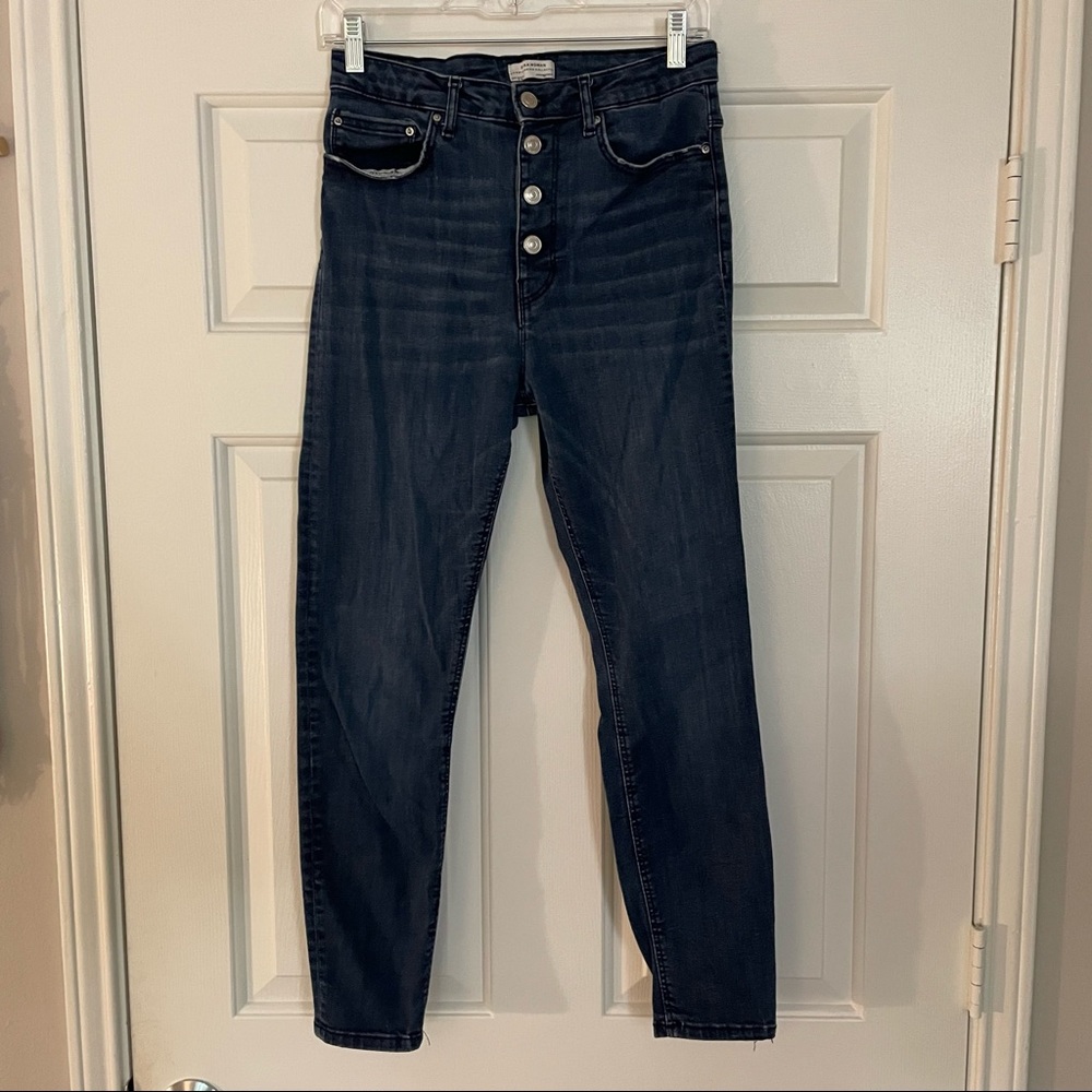 Zara Woman Premium Denim Collection Button Fly High Rise Skinny Jeans